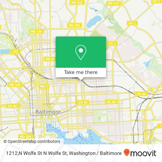 1212,N Wolfe St N Wolfe St, Baltimore, MD 21213 map