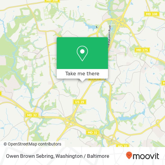 Mapa de Owen Brown Sebring, Columbia, MD 21044