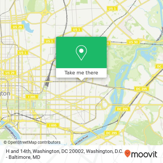 Mapa de H and 14th, Washington, DC 20002