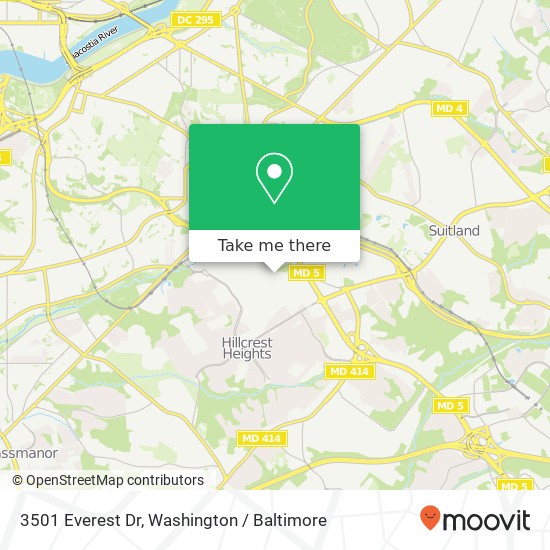 Mapa de 3501 Everest Dr, Temple Hills, MD 20748