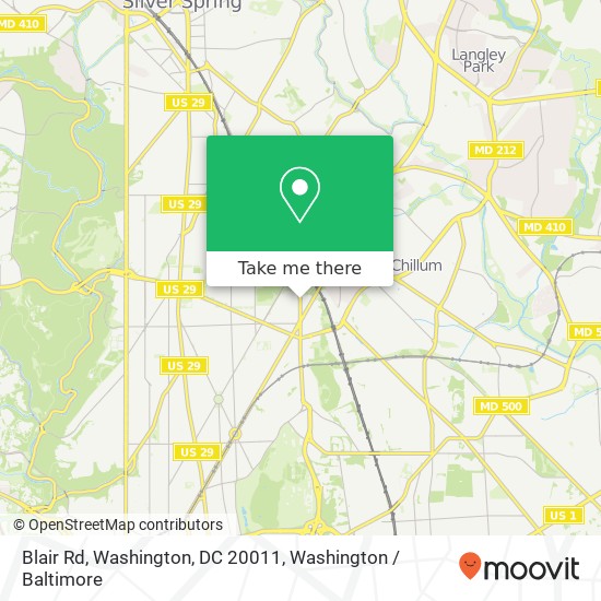Mapa de Blair Rd, Washington, DC 20011