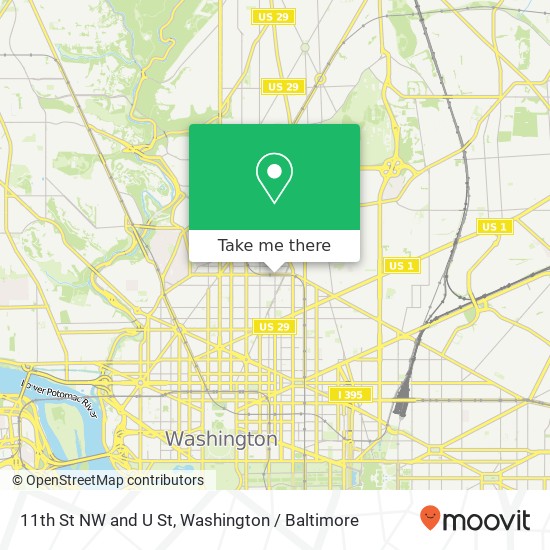 11th St NW and U St, Washington, DC 20001 map