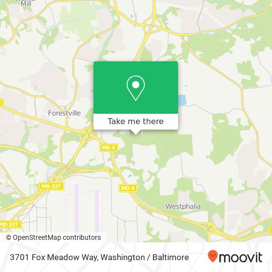 Mapa de 3701 Fox Meadow Way, Upper Marlboro, MD 20772