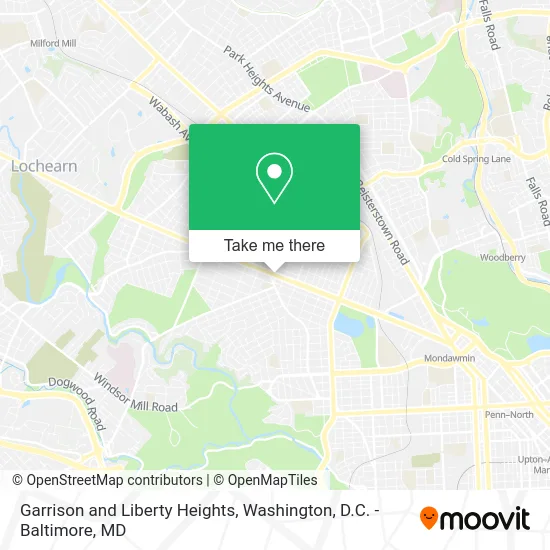 Garrison and Liberty Heights map