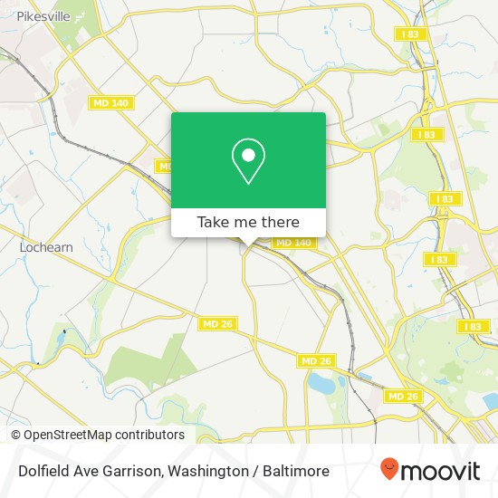 Mapa de Dolfield Ave Garrison, Baltimore, MD 21215