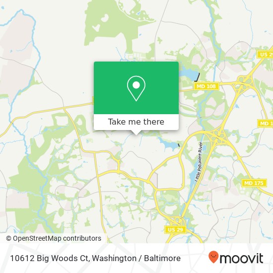 Mapa de 10612 Big Woods Ct, Columbia, MD 21044