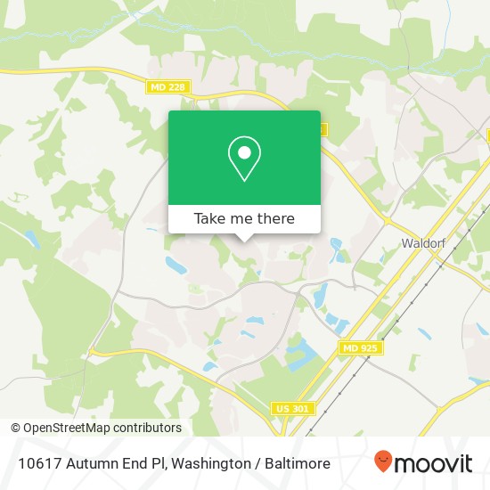 Mapa de 10617 Autumn End Pl, Waldorf, MD 20603