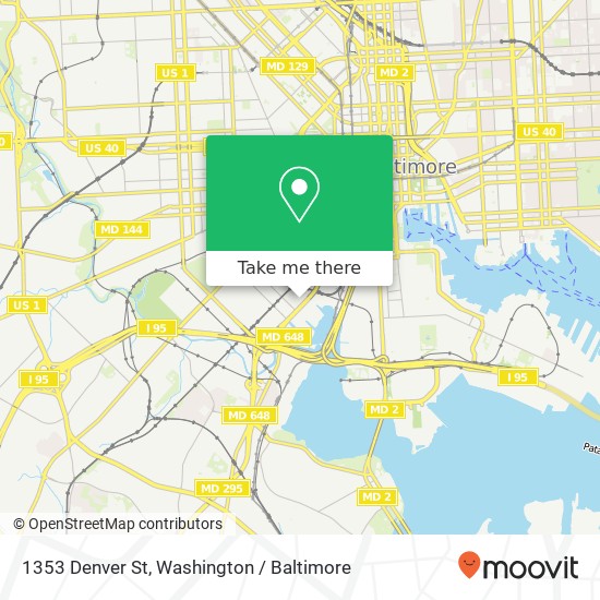 Mapa de 1353 Denver St, Baltimore, MD 21230