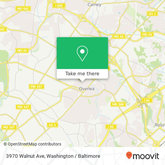 Mapa de 3970 Walnut Ave, Baltimore, MD 21206