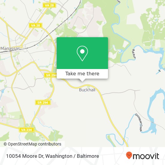 Mapa de 10054 Moore Dr, Manassas, VA 20111