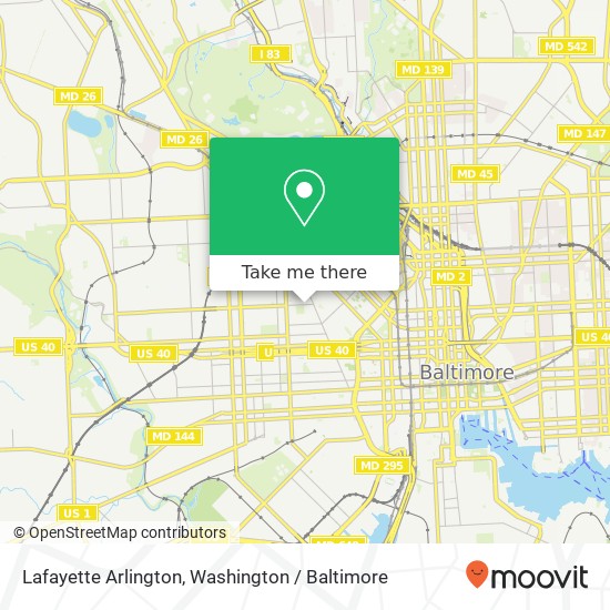 Mapa de Lafayette Arlington, Baltimore, MD 21217