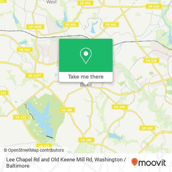 Mapa de Lee Chapel Rd and Old Keene Mill Rd, Burke, VA 22015