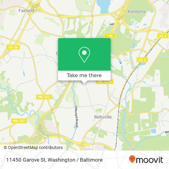 Mapa de 11450 Garove St, Beltsville, MD 20705