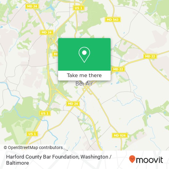Mapa de Harford County Bar Foundation, 17 W Courtland St Bel Air, MD 21014