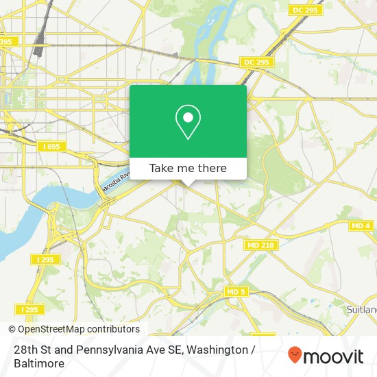 Mapa de 28th St and Pennsylvania Ave SE, Washington, DC 20020