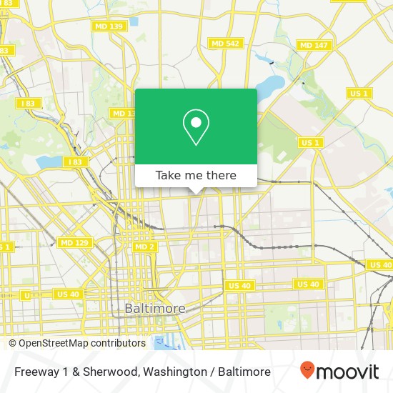 Freeway 1 & Sherwood, Baltimore, MD 21218 map