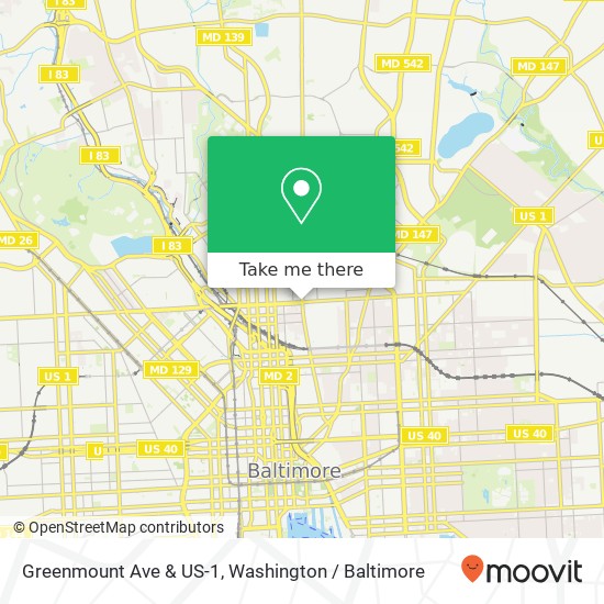 Greenmount Ave & US-1, Baltimore, MD 21218 map