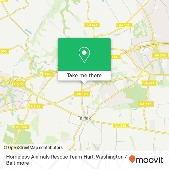 Homeless Animals Rescue Team-Hart, 3541 Chain Bridge Rd Fairfax, VA 22030 map