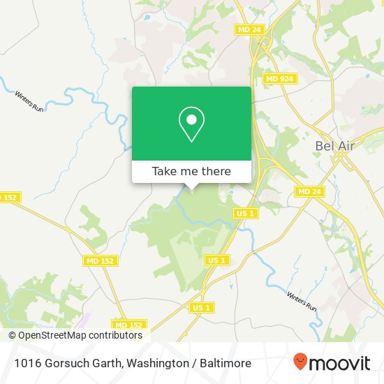 Mapa de 1016 Gorsuch Garth, Bel Air, MD 21014