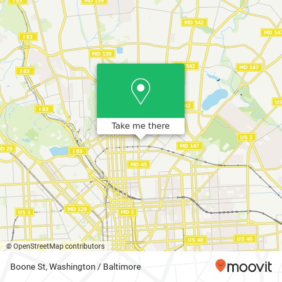 Boone St, Baltimore, MD 21218 map