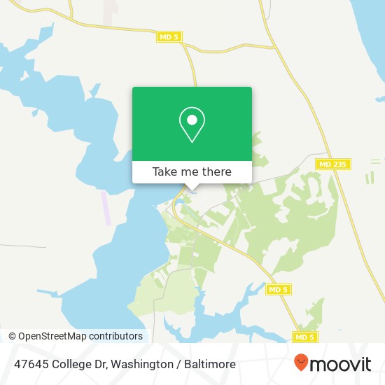 Mapa de 47645 College Dr, St Marys City, MD 20686