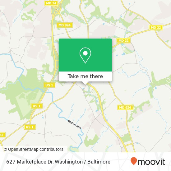 Mapa de 627 Marketplace Dr, Bel Air, MD 21014