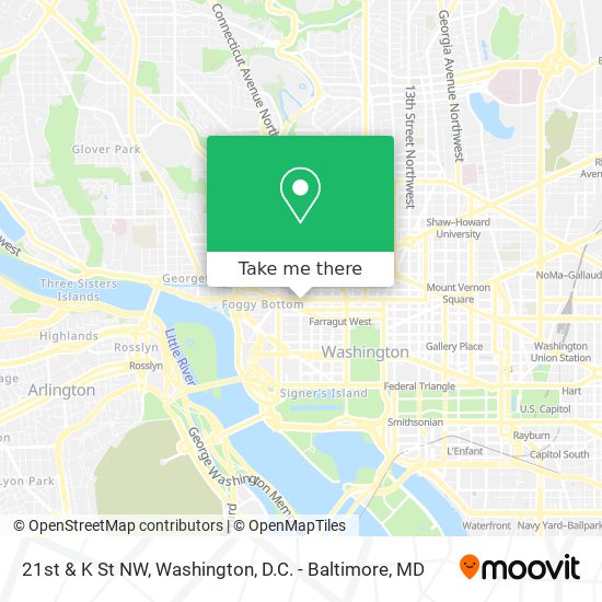 21st & K St NW map