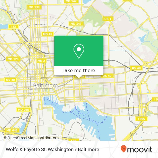 Mapa de Wolfe & Fayette St, Baltimore, MD 21231