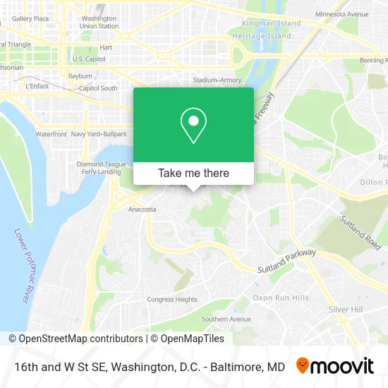 Mapa de 16th and W St SE