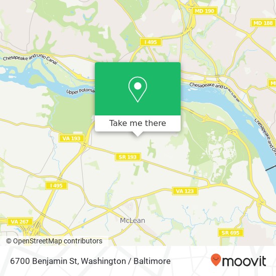 Mapa de 6700 Benjamin St, McLean, VA 22101