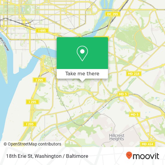 18th Erie St, Washington (DC), DC 20020 map