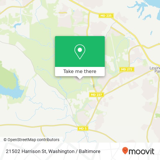 Mapa de 21502 Harrison St, Great Mills, MD 20634