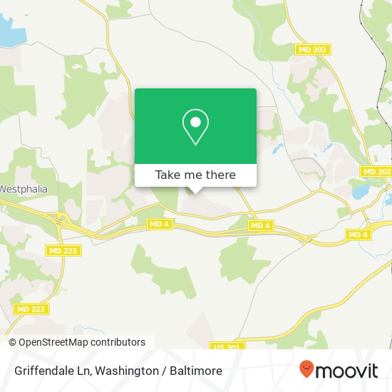 Mapa de Griffendale Ln, Upper Marlboro, MD 20772
