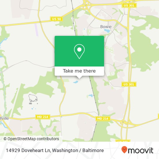 Mapa de 14929 Doveheart Ln, Bowie, MD 20721