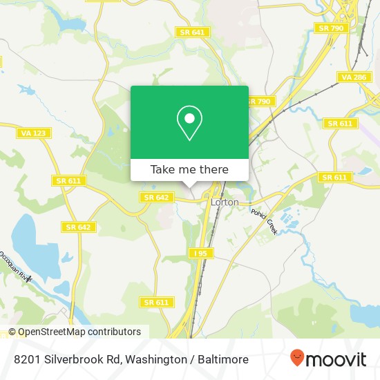 Mapa de 8201 Silverbrook Rd, Lorton, VA 22079