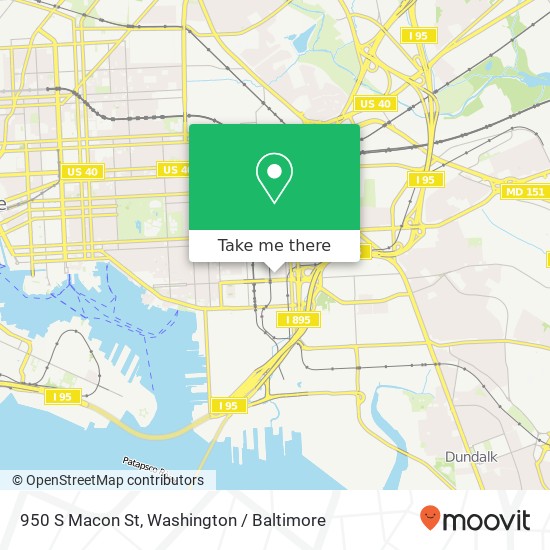 Mapa de 950 S Macon St, Baltimore, MD 21224