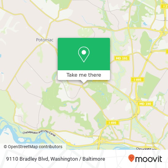 Mapa de 9110 Bradley Blvd, Potomac, MD 20854