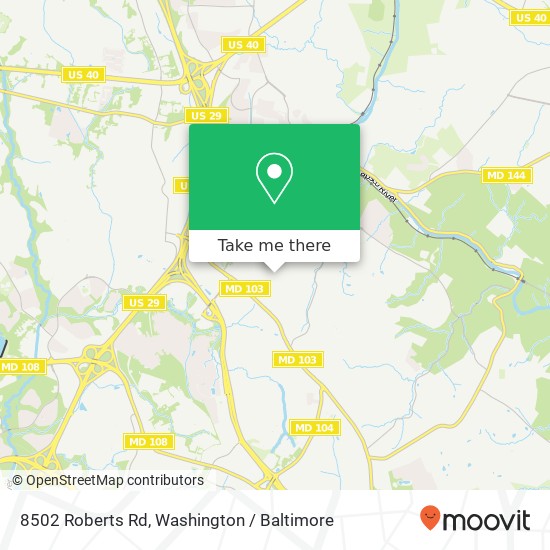 Mapa de 8502 Roberts Rd, Ellicott City, MD 21043