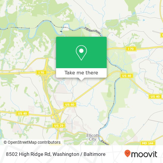 Mapa de 8502 High Ridge Rd, Ellicott City, MD 21043