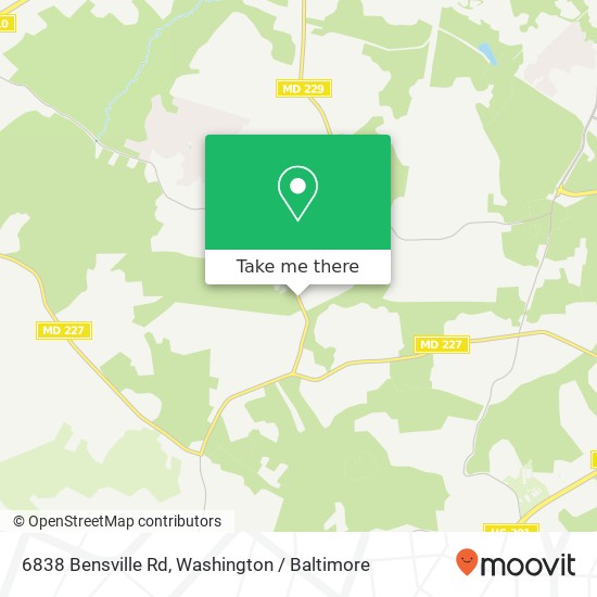 Mapa de 6838 Bensville Rd, White Plains, MD 20695