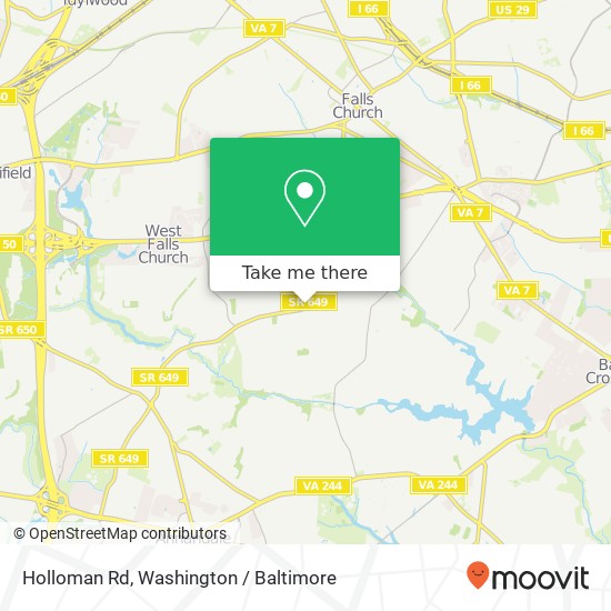 Mapa de Holloman Rd, Falls Church, VA 22042