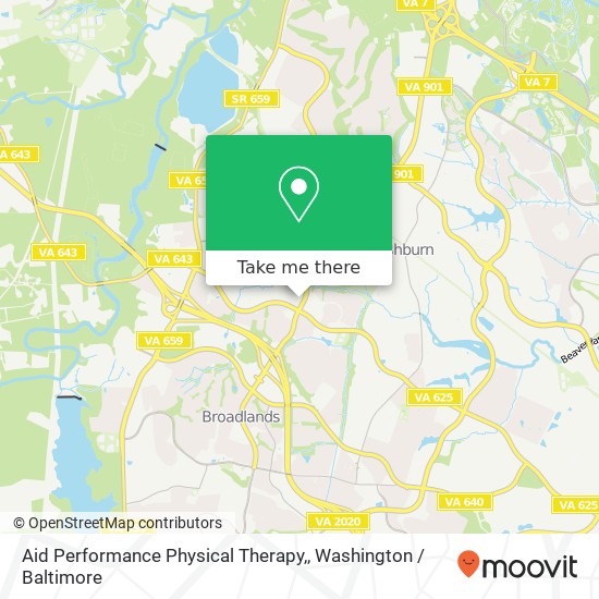 Mapa de Aid Performance Physical Therapy,, 20925 Professional Plz