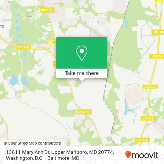 Mapa de 13811 Mary Ann Dr, Upper Marlboro, MD 20774