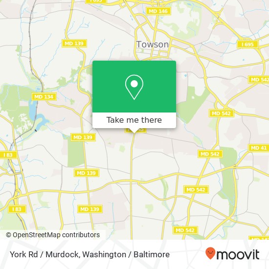 Mapa de York Rd / Murdock, Baltimore, MD 21212