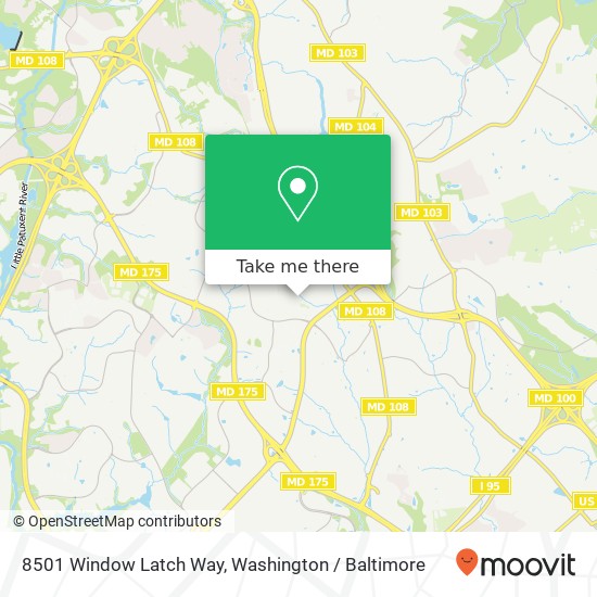 Mapa de 8501 Window Latch Way, Columbia, MD 21045