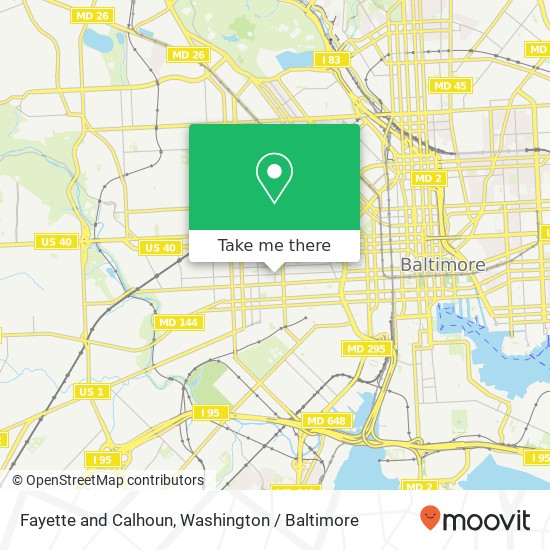 Mapa de Fayette and Calhoun, Baltimore, MD 21223