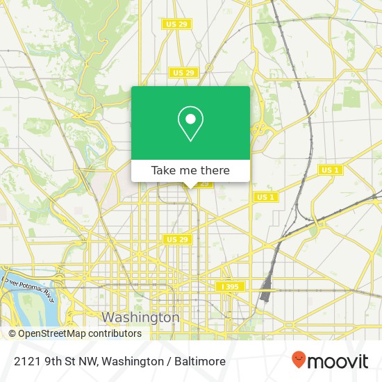 Mapa de 2121 9th St NW, Washington, DC 20001