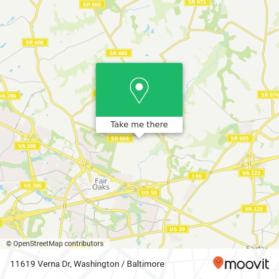 Mapa de 11619 Verna Dr, Oakton, VA 22124