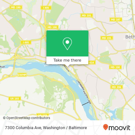 Mapa de 7300 Columbia Ave, Glen Echo, MD 20812