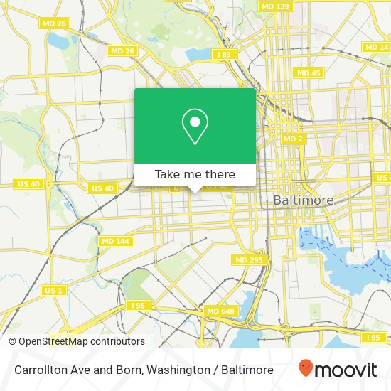 Carrollton Ave and Born, Baltimore, MD 21223 map